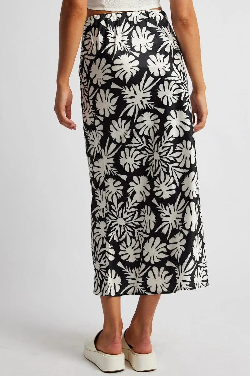 Black Abstract Slip Skirt Maxi sold by Ally Fashion product image thumbnail 5