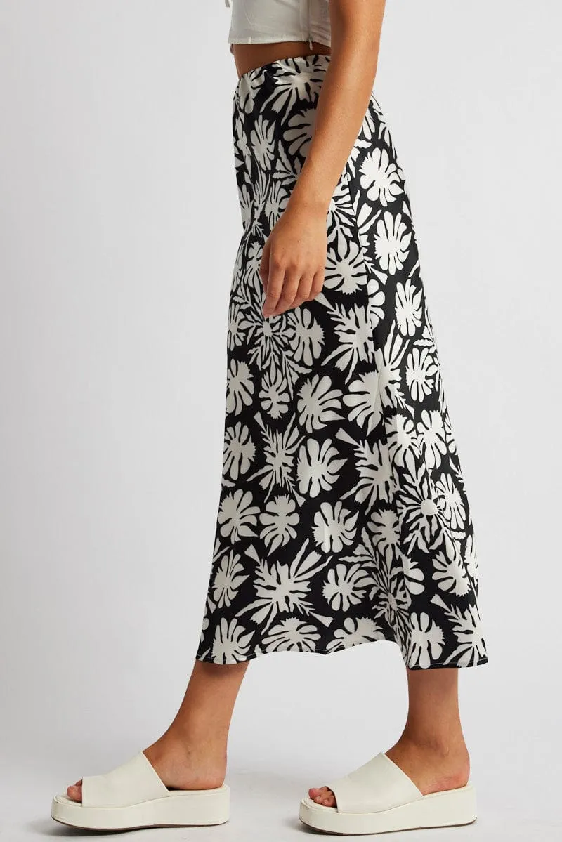 Black Abstract Slip Skirt Maxi sold by Ally Fashion product image thumbnail 4