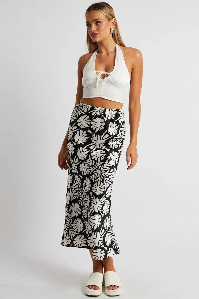 Black Abstract Slip Skirt Maxi sold by Ally Fashion product image thumbnail 3
