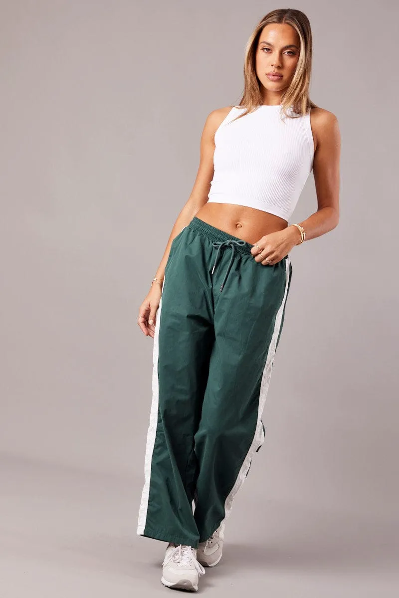 Green Track Pants Wide Leg sold by Ally Fashion product image thumbnail 3