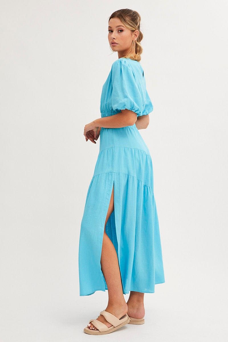 Blue Maxi Skirt Asymmetric Tier sold by Ally Fashion product image thumbnail 4