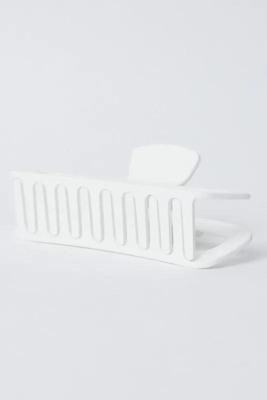 White Large Hair Claw Clip sold by Ally Fashion