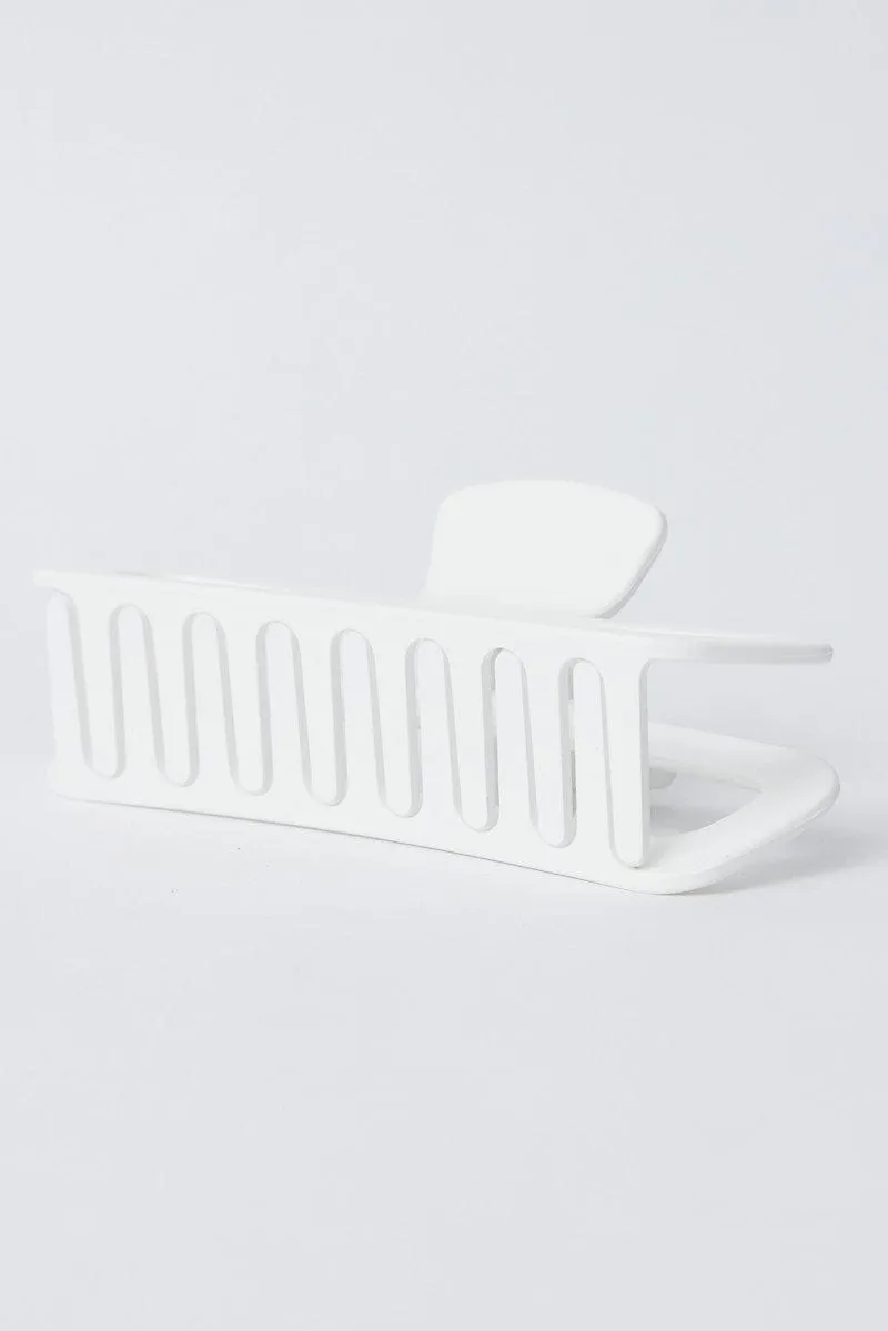 White Large Hair Claw Clip sold by Ally Fashion