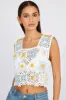 Multi Crochet Top Crop Square Neck sold by Ally Fashion