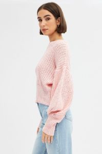 Pink Knit Top Long Sleeve Relaxed sold by Ally Fashion