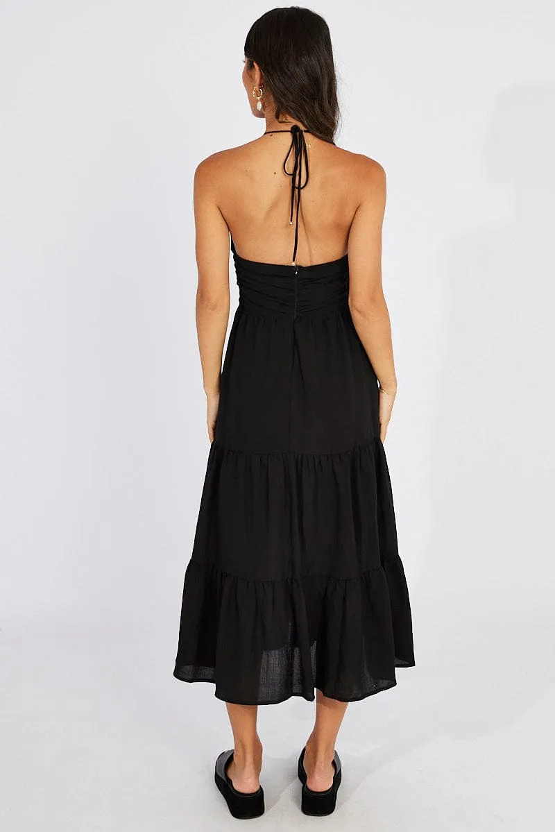 Black Maxi Dress Halter Neck Tiered sold by Ally Fashion product image thumbnail 5