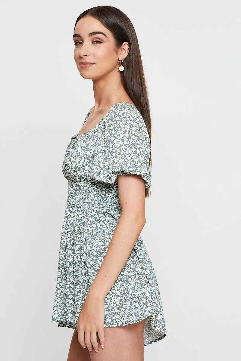 Print Playsuit Short Sleeve sold by Ally Fashion product image thumbnail 4