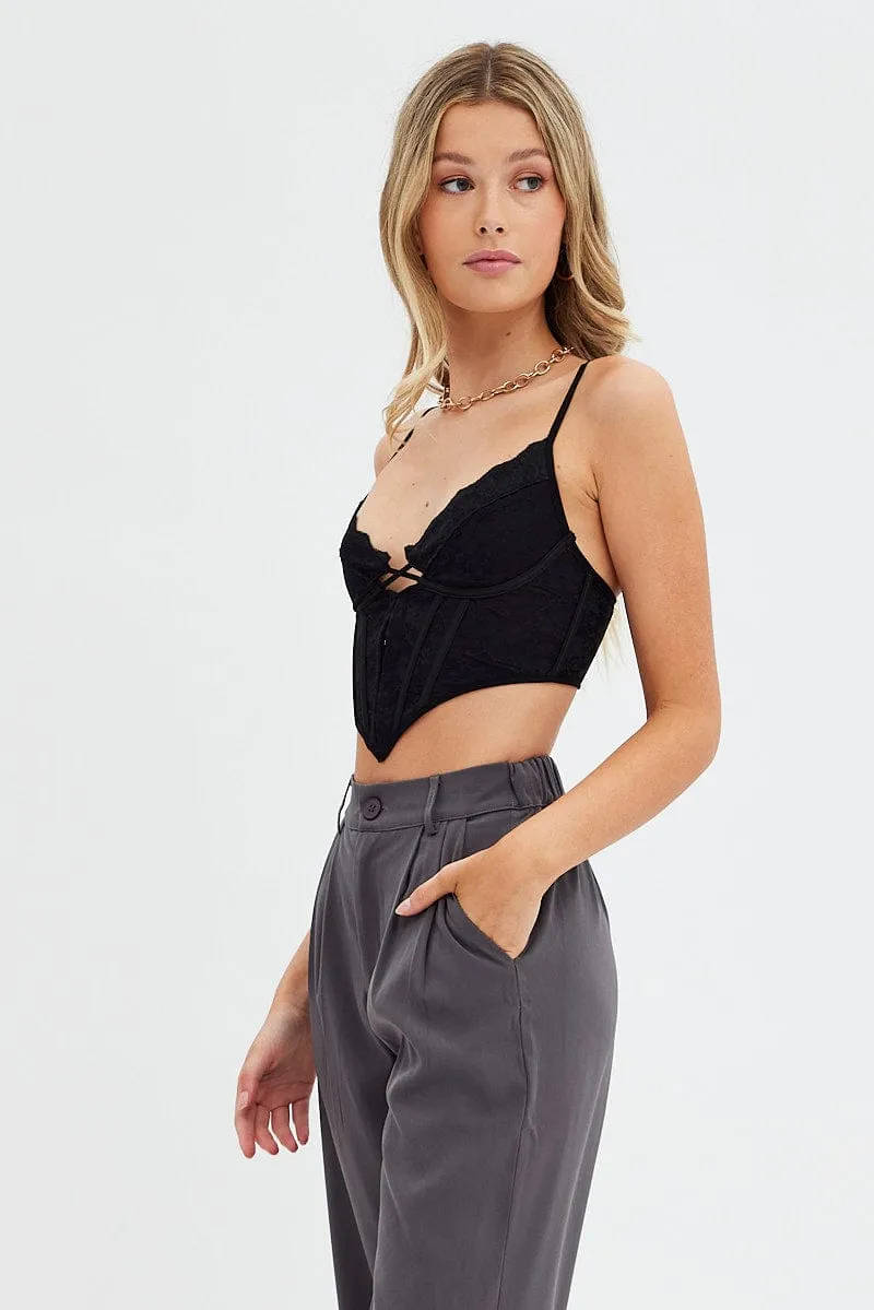 Black Singlet Corset Lace sold by Ally Fashion product image thumbnail 4