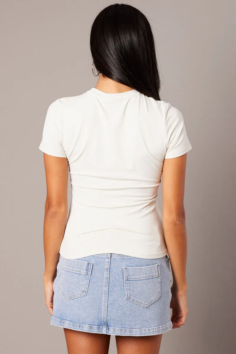 White Supersoft Top Short Sleeve sold by Ally Fashion product image thumbnail 5