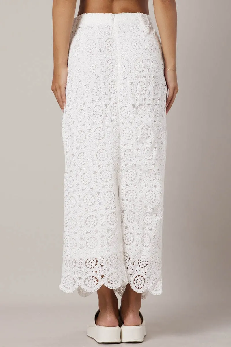White Midi Skirt High Rise Lace sold by Ally Fashion product image thumbnail 5