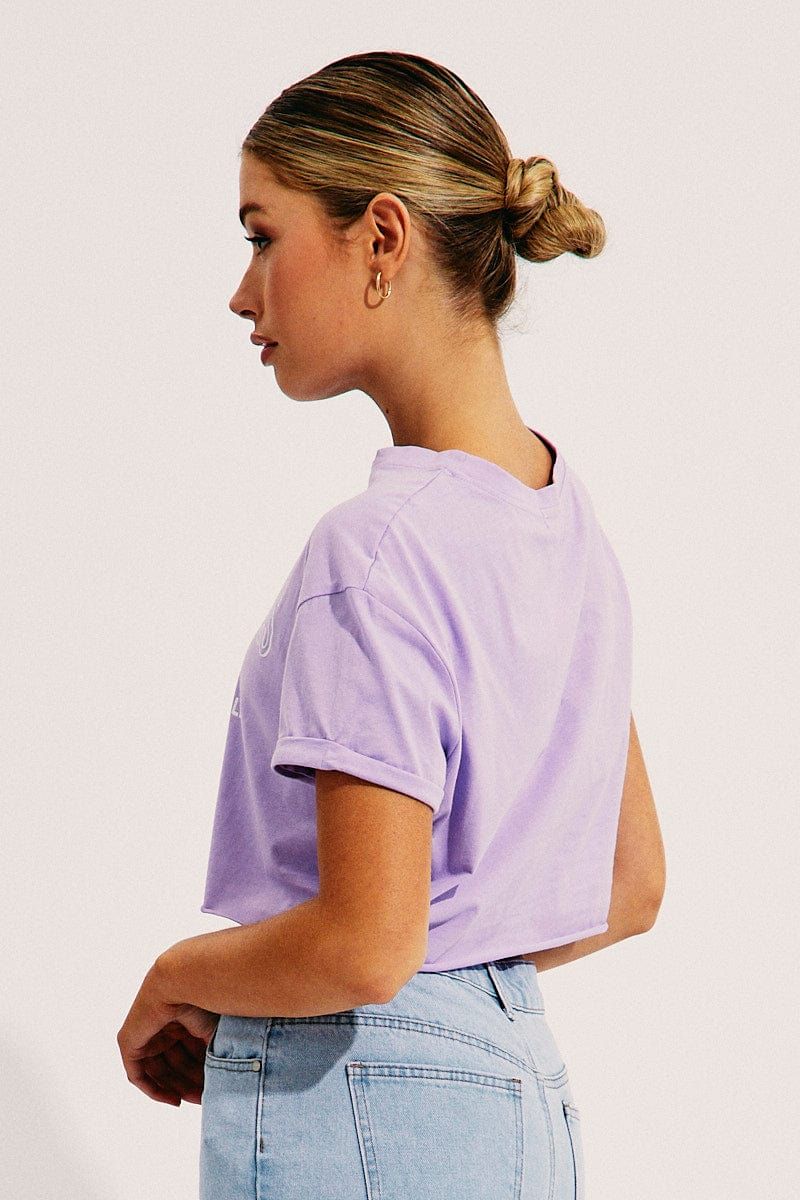 Purple Crop T-Shirt sold by Ally Fashion product image thumbnail 4