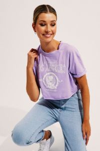 Purple Crop T Shirt sold by Ally Fashion