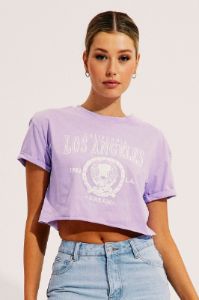 Purple Crop T Shirt sold by Ally Fashion
