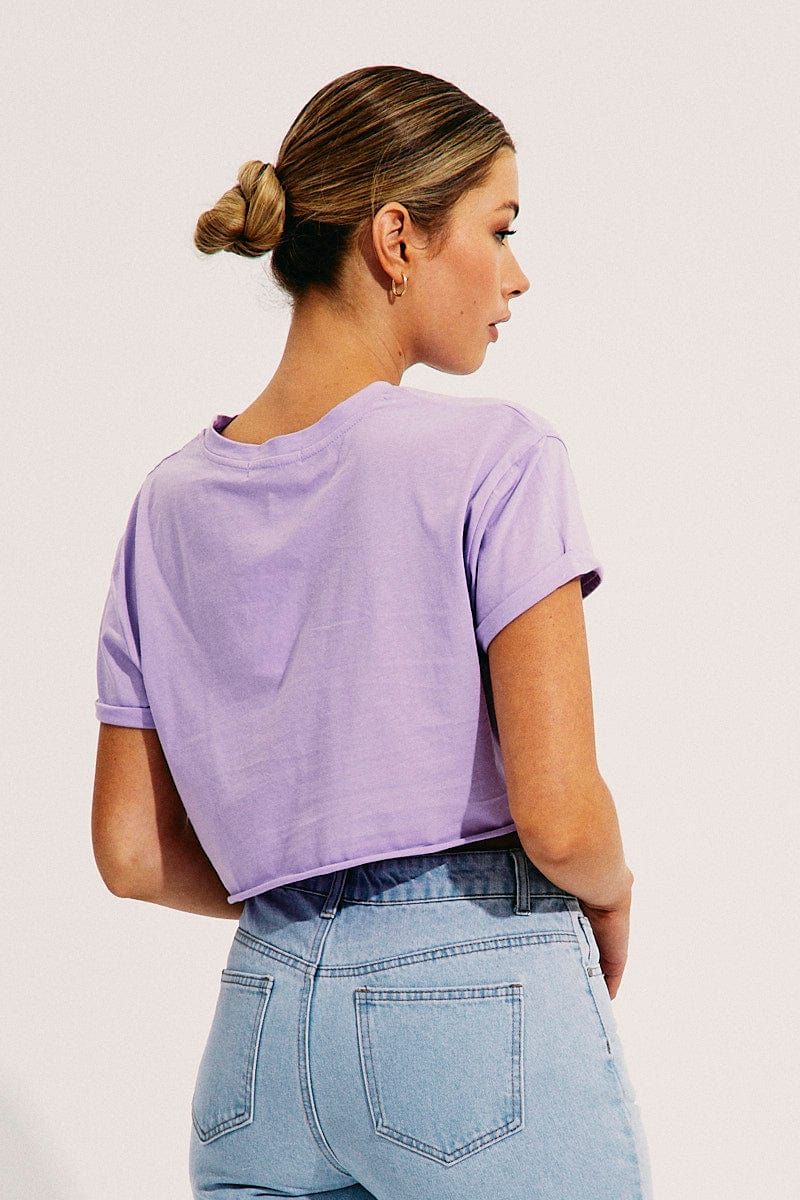 Purple Crop T-Shirt sold by Ally Fashion product image thumbnail 5