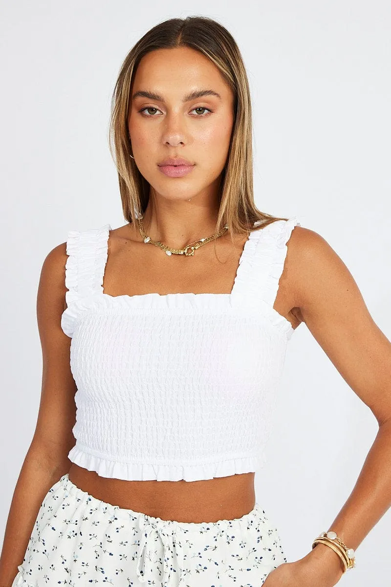 White Crop Top Sleeveless sold by Ally Fashion product image thumbnail 2