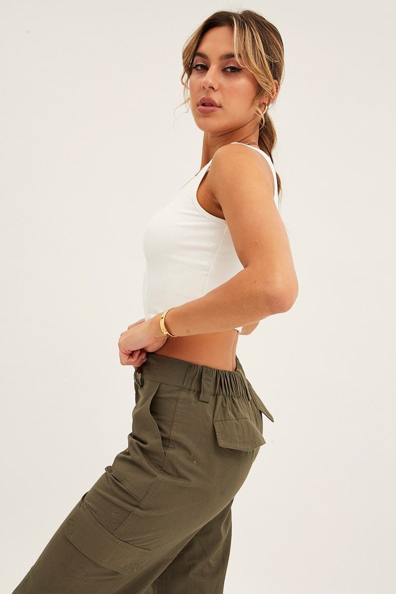 White Corset Crop Rib Curve Hem Tank sold by Ally Fashion product image thumbnail 4