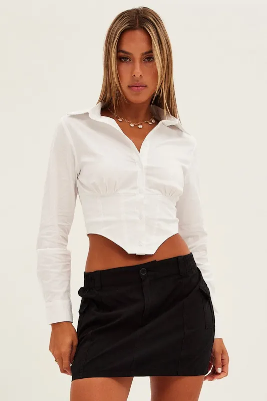 Black Cargo Skirt Mid Rise Mini sold by Ally Fashion