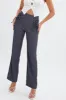 Grey Straight Leg Pants High Rise Tailored Lace Up sold by Ally Fashion