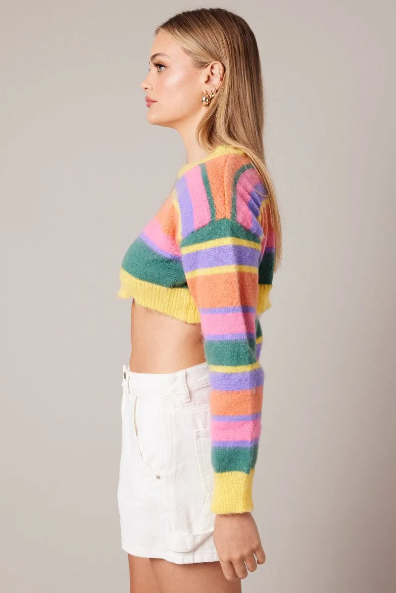 Multi Stripe Knit Jumper sold by Ally Fashion product image thumbnail 4