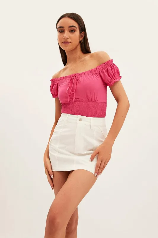 White Cargo Skirt Mini Mid Rise sold by Ally Fashion