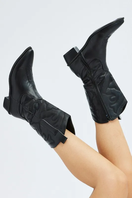 Black Cowboy Boots sold by Ally Fashion