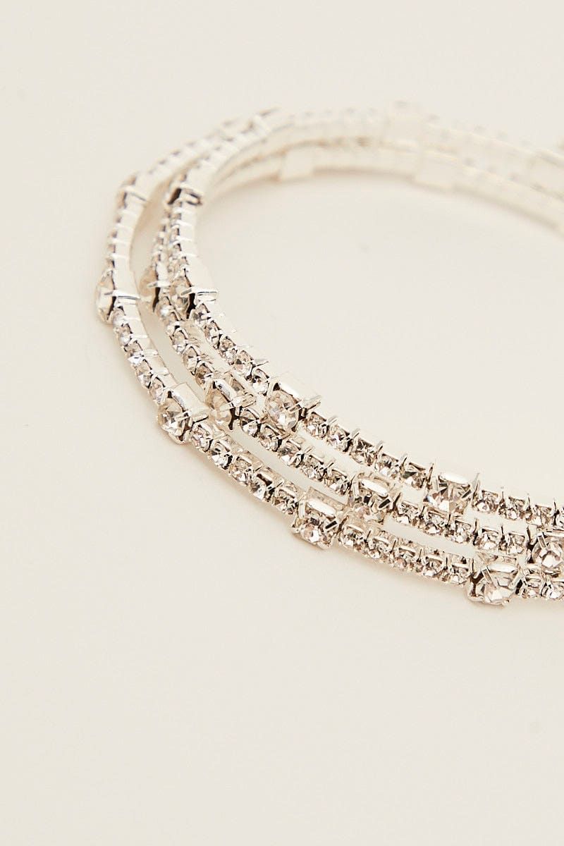 Silver Rhinestone Bangle sold by Ally Fashion product image thumbnail 4