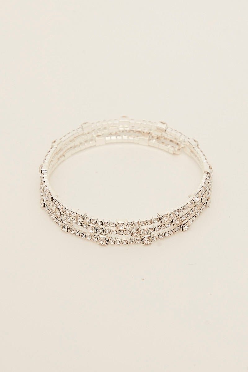 Silver Rhinestone Bangle sold by Ally Fashion product image thumbnail 2