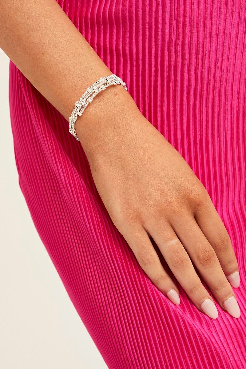 Silver Rhinestone Bangle sold by Ally Fashion product image thumbnail 3