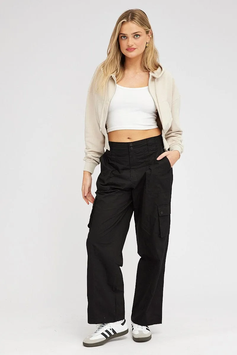 Beige Hoodie Zip Long Sleeve sold by Ally Fashion product image thumbnail 2