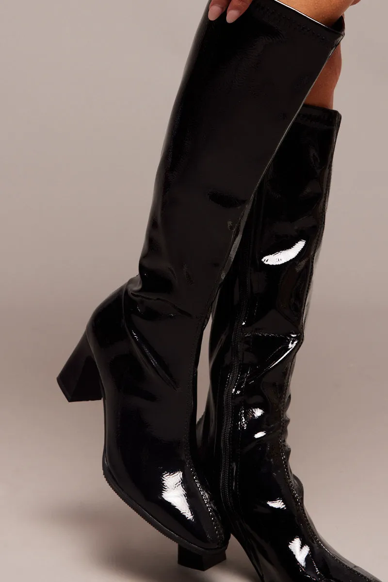 Black Heeled Knee High Boots sold by Ally Fashion product image thumbnail 2
