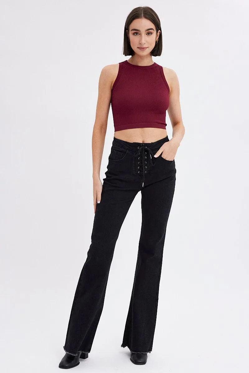 Red Tank Top Crew Neck Seamless sold by Ally Fashion product image thumbnail 2