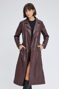 Brown Faux Leather Jacket Long Sleeves sold by Ally Fashion