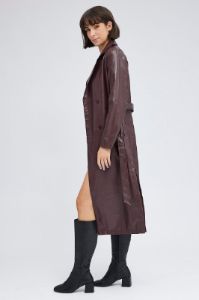 Brown Faux Leather Jacket Long Sleeves sold by Ally Fashion