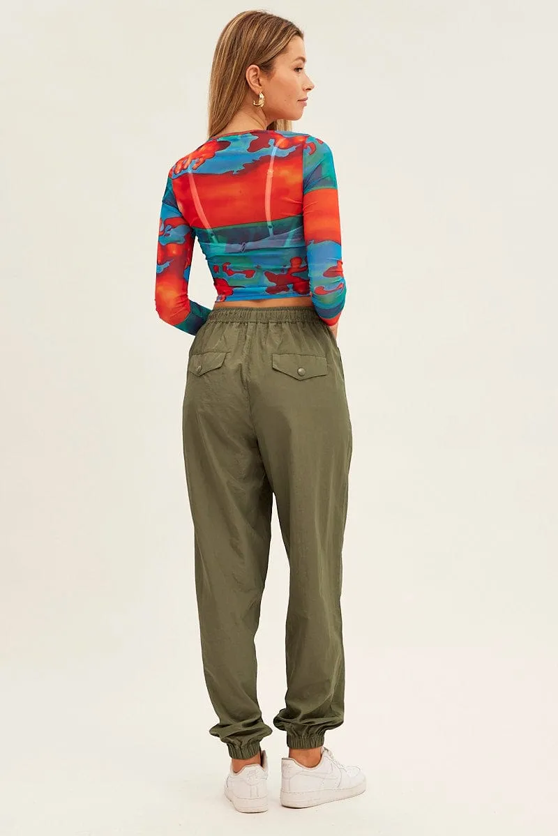 Green Parachute Cargo Pants Mid Rise sold by Ally Fashion product image thumbnail 5