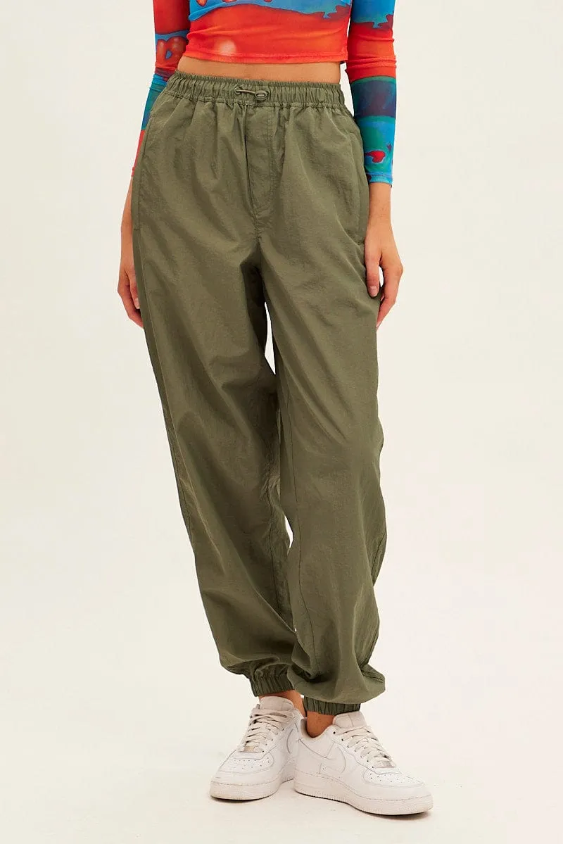 Green Parachute Cargo Pants Mid Rise sold by Ally Fashion product image thumbnail 2