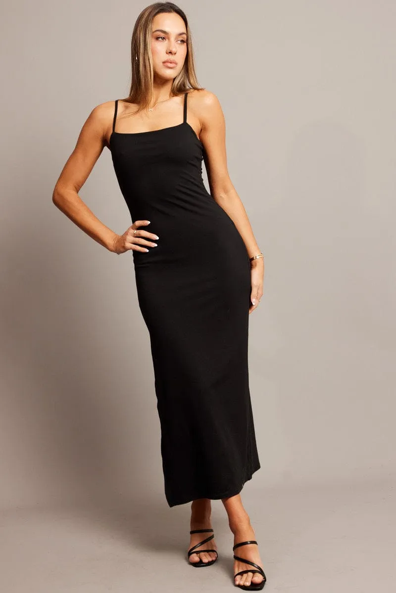 Black Bodycon Dress Maxi Supersoft sold by Ally Fashion