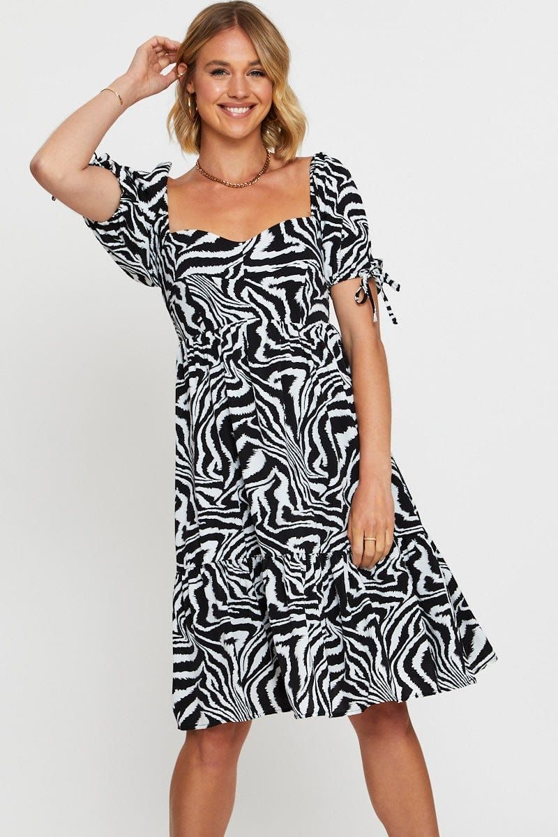 Print Midi Dress Short Sleeve sold by Ally Fashion