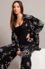 Black Abstract Relaxed Shirt Long Sleeve sold by Ally Fashion