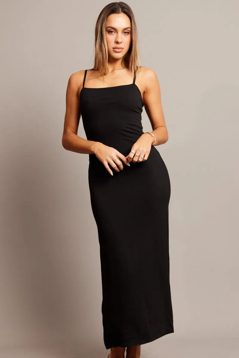 Black Bodycon Dress Maxi Supersoft sold by Ally Fashion product image thumbnail 2