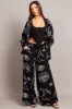 Black Abstract Relaxed Shirt Long Sleeve sold by Ally Fashion