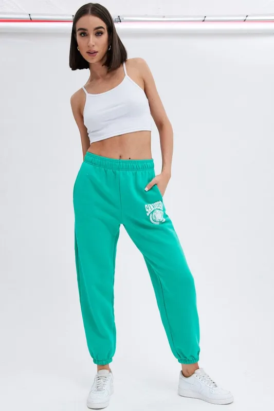 Green Track Pants High Rise Jogger sold by Ally Fashion