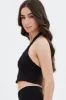 Black Halter Pinch Crop Top sold by Ally Fashion