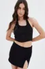 Black Halter Pinch Crop Top sold by Ally Fashion