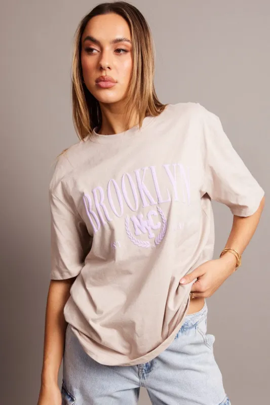 Grey Graphic Tee Short Sleeve sold by Ally Fashion