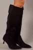 Black Heeled Knee High Boots sold by Ally Fashion