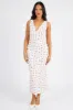 White Floral Maxi Dress V-Neck Sleeveless sold by Ally Fashion