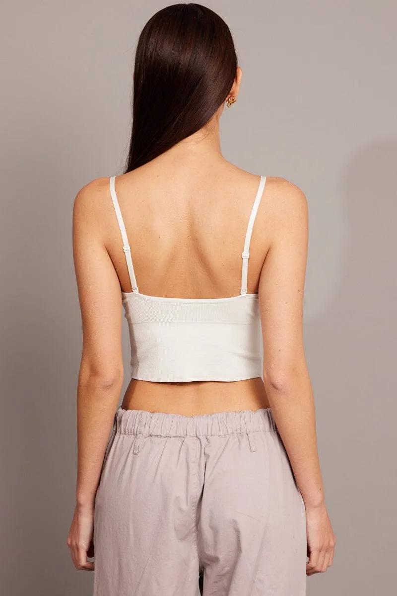 White Crop Singlet Top Seamless sold by Ally Fashion product image thumbnail 5