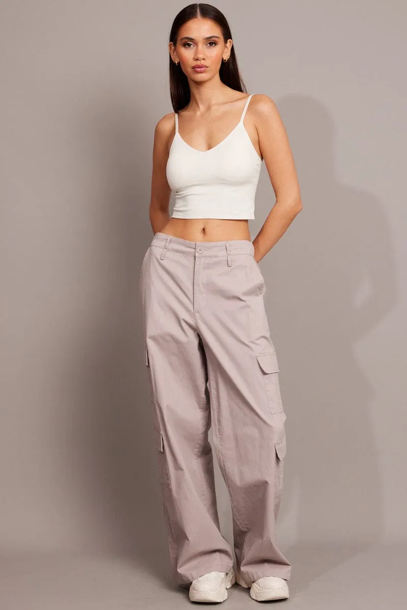 White Crop Singlet Top Seamless sold by Ally Fashion product image thumbnail 2