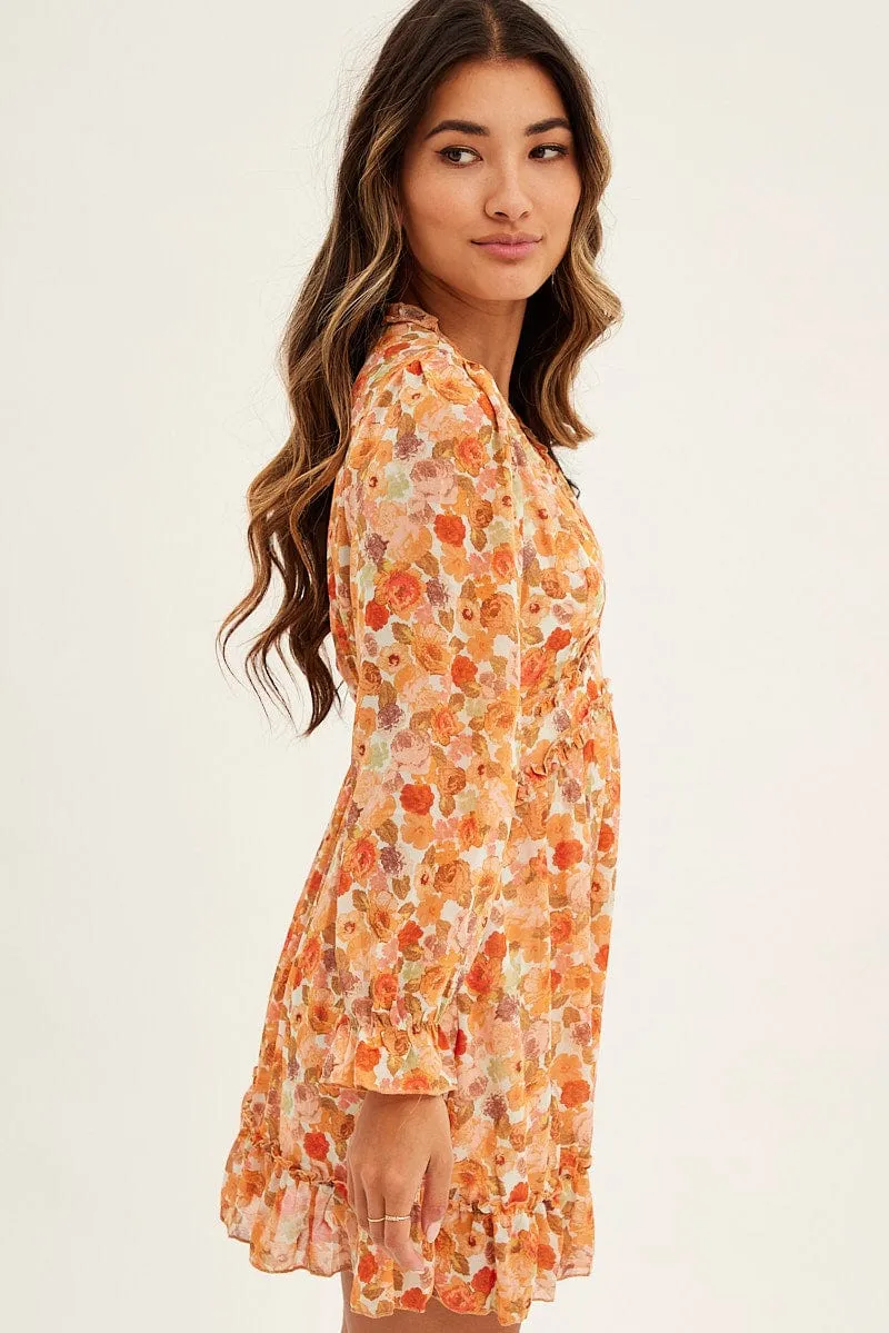 Print Mini Dress Long Sleeve sold by Ally Fashion product image thumbnail 4