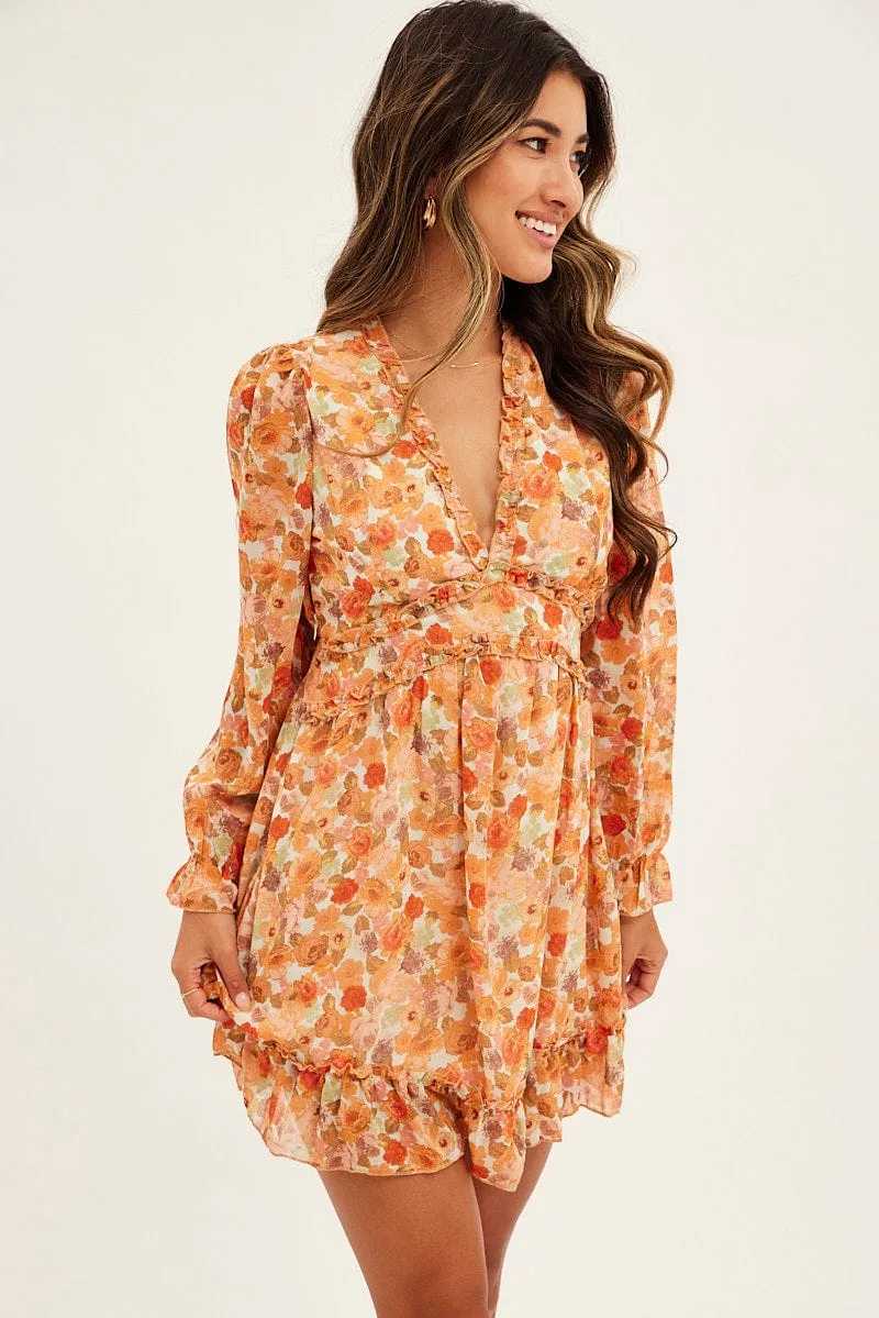 Print Mini Dress Long Sleeve sold by Ally Fashion product image thumbnail 3